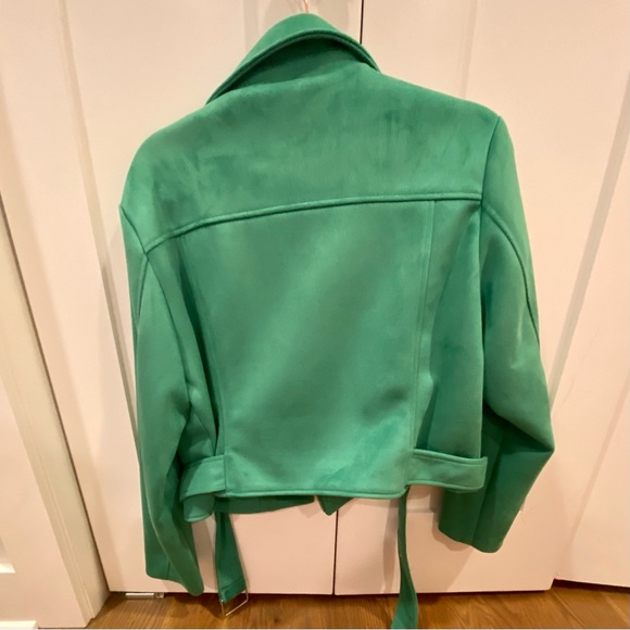 Zara Green Suede Moto Jacket - Discontinued Style! - Picture 5 of 9
